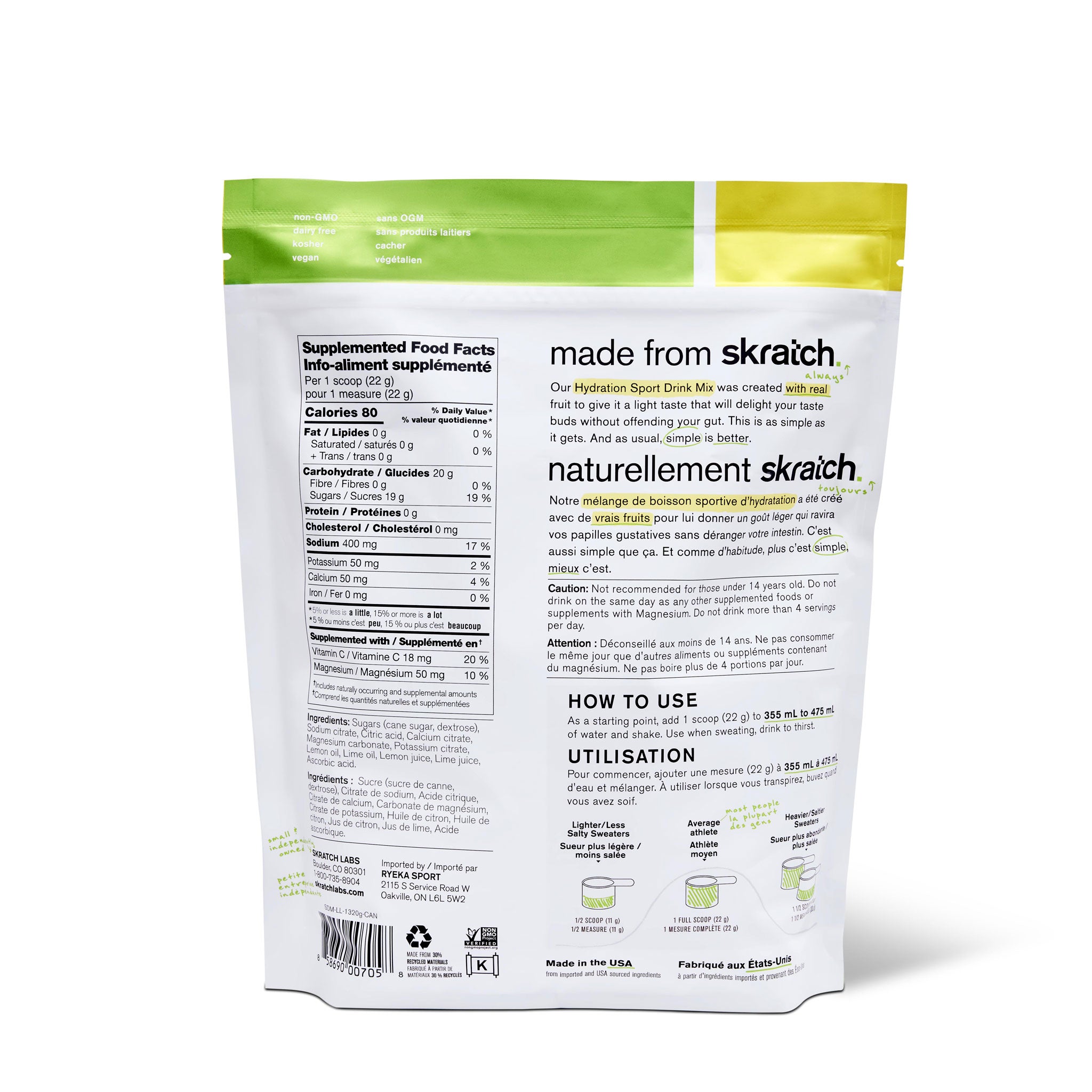 Hydration Sport Drink Mix Lemon + Lime - 60 Servings