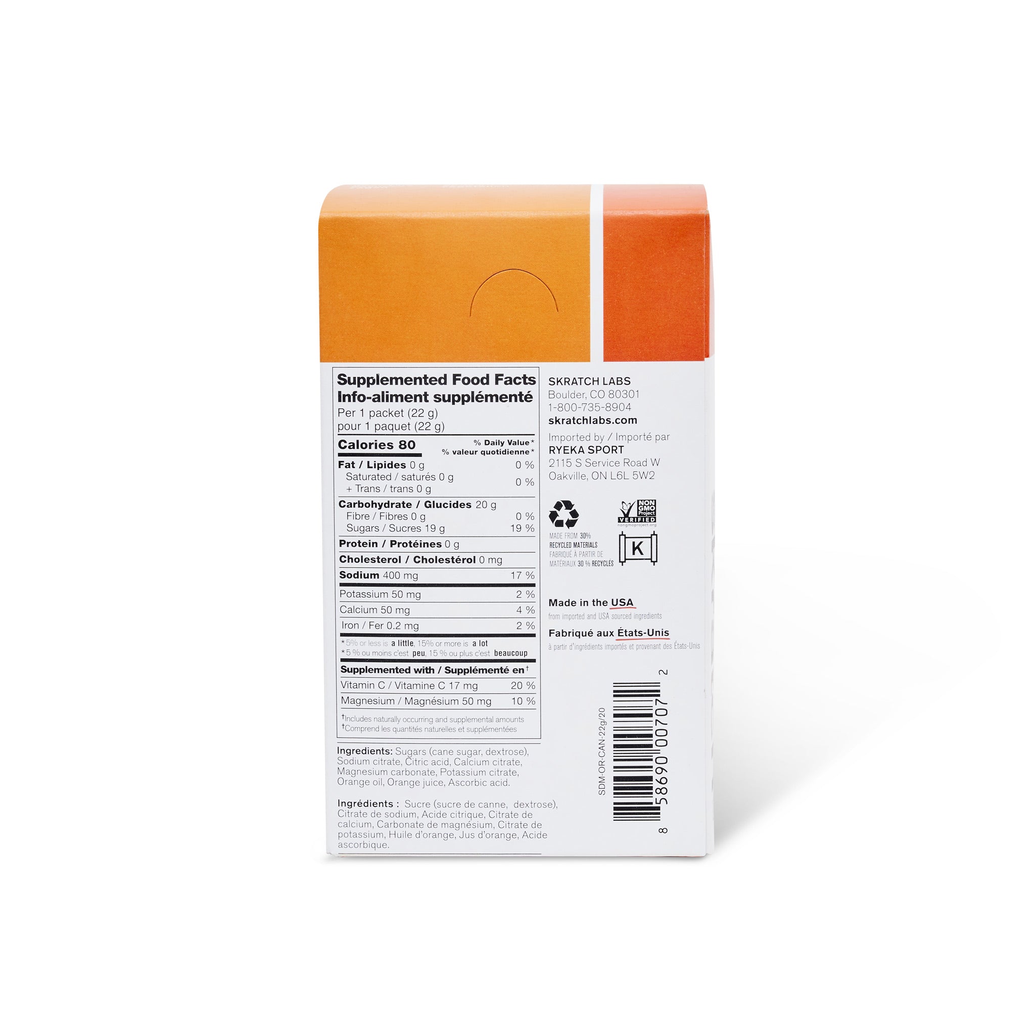 Hydration Sport Drink Mix Orange - 20 Pack