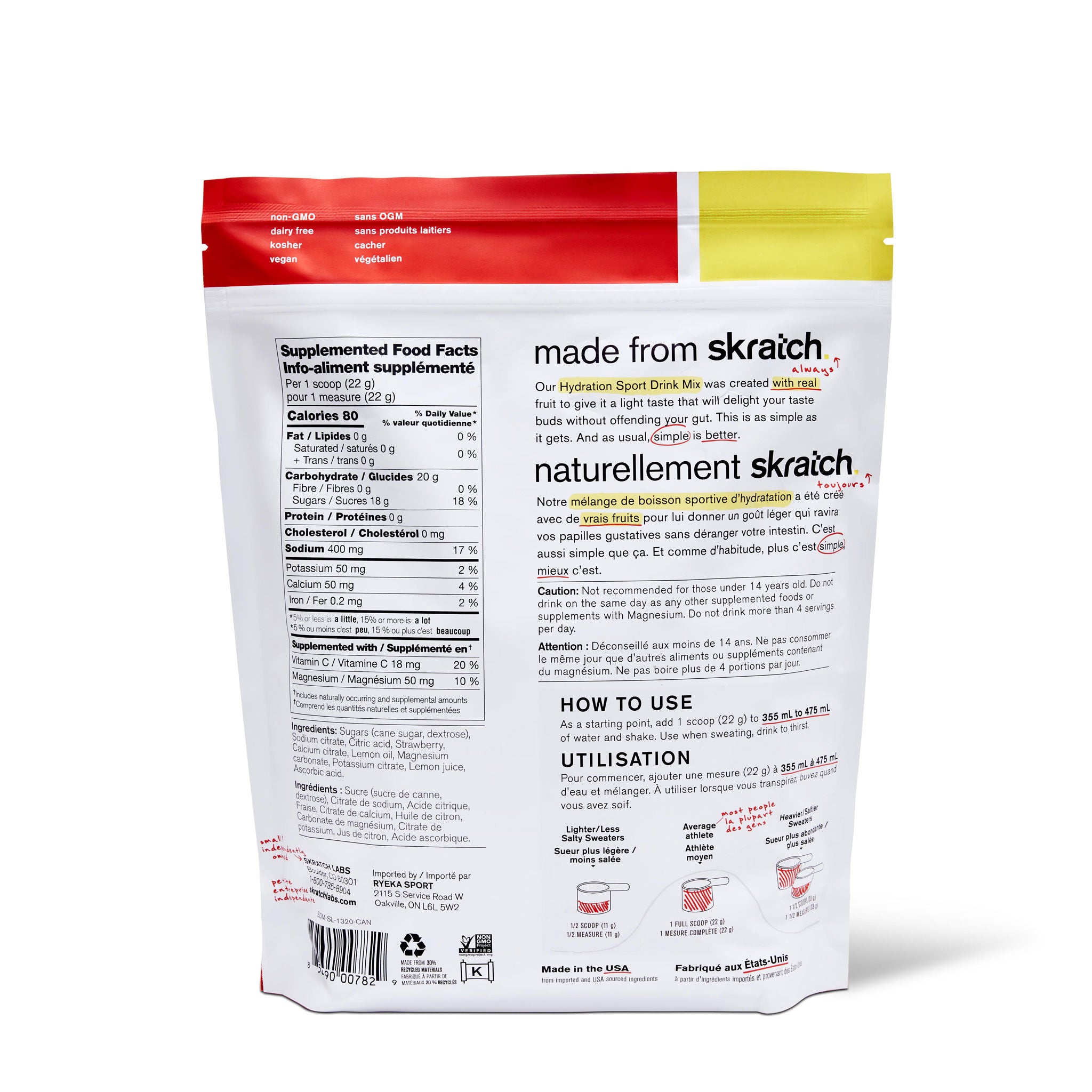 Hydration Sport Drink Mix Strawberry Lemonade - 60 Servings