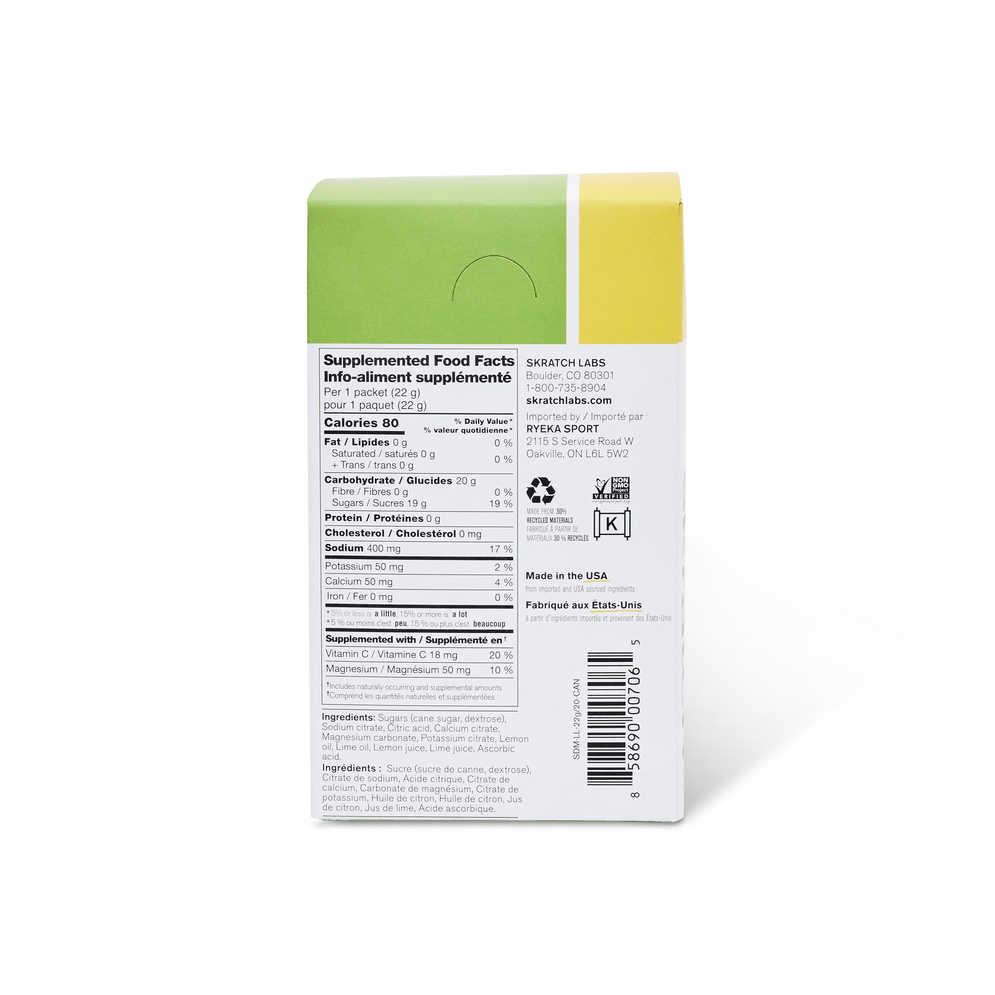 Hydration Sport Drink Mix Lemon + Lime - 20 Pack