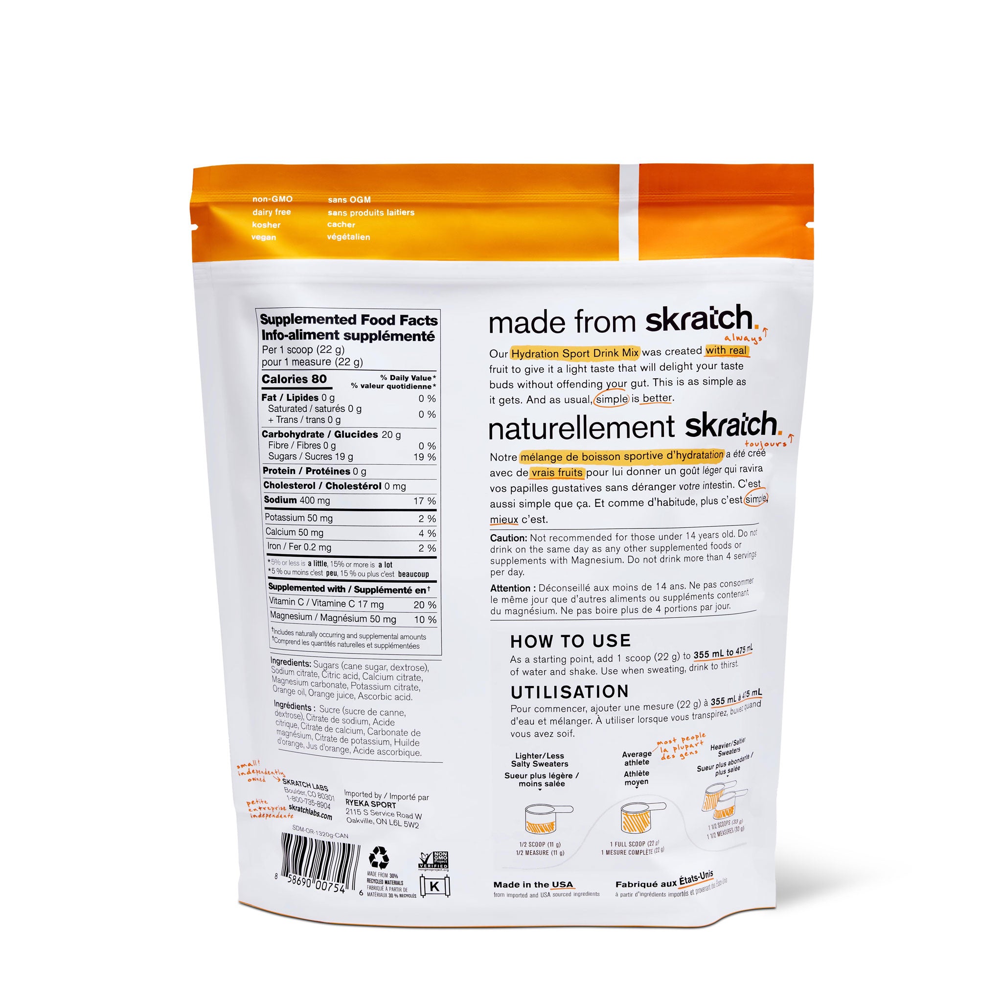 Hydration Sport Drink Mix Orange - 60 Servings